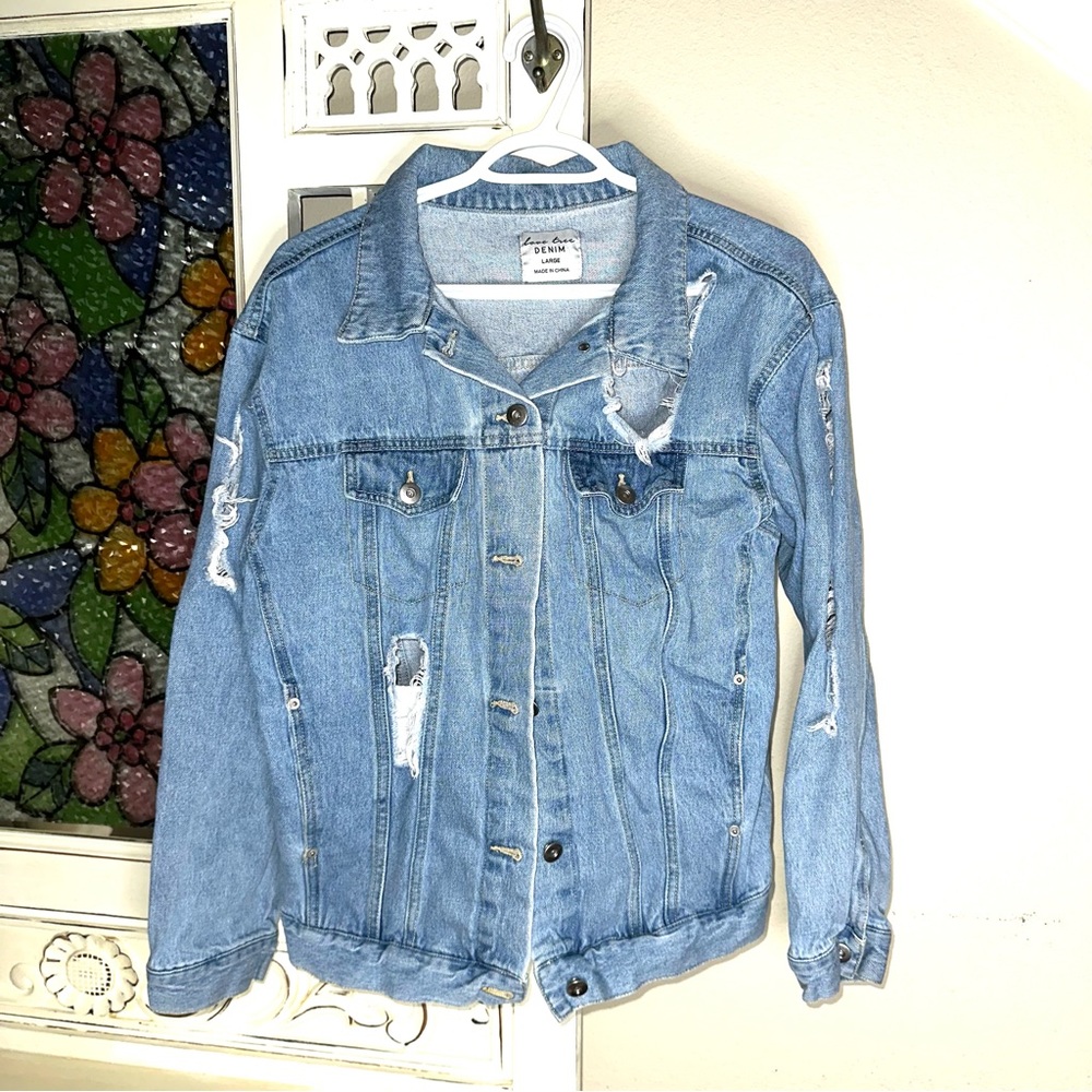 Denim Jean Jacket Ripped